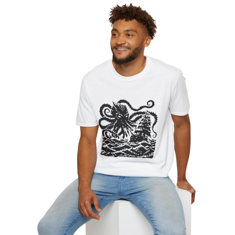 Woodcut Kraken Unisex T-shirt - Image 21