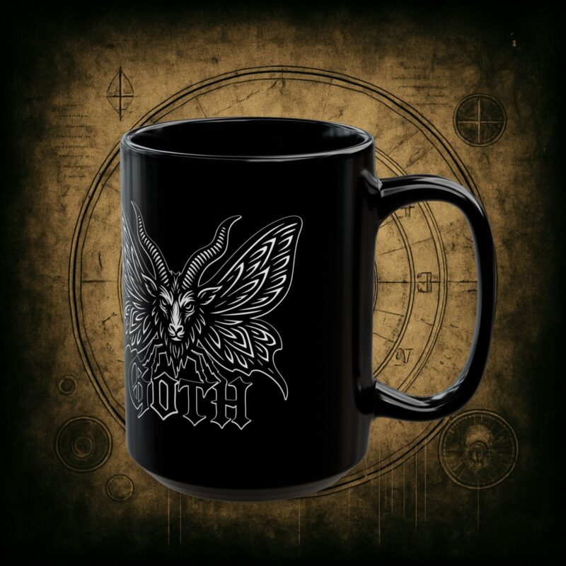 Goth Moth Ceramic Mug - Image 7