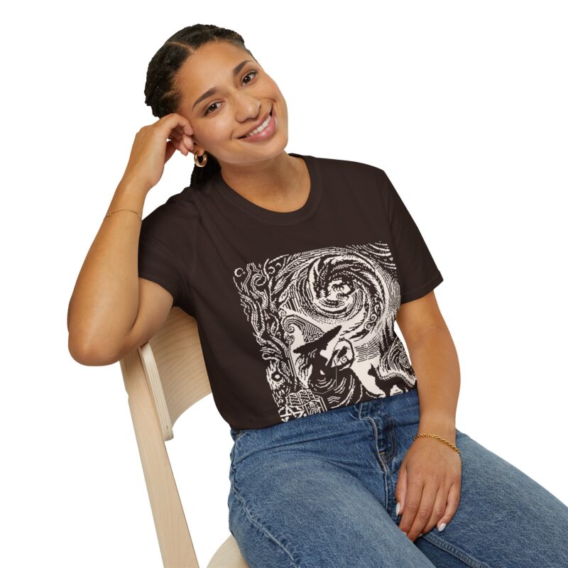 Woodcut Stitch Witch Unisex T-Shirt - Image 36