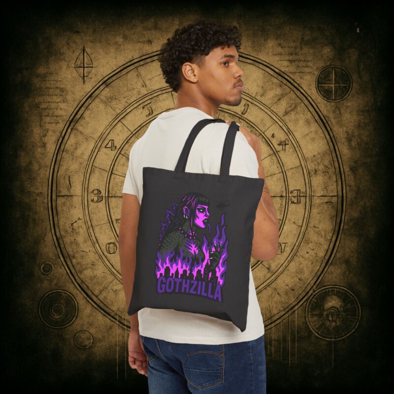 Gothzilla (Purple) Tote Bag - Image 2