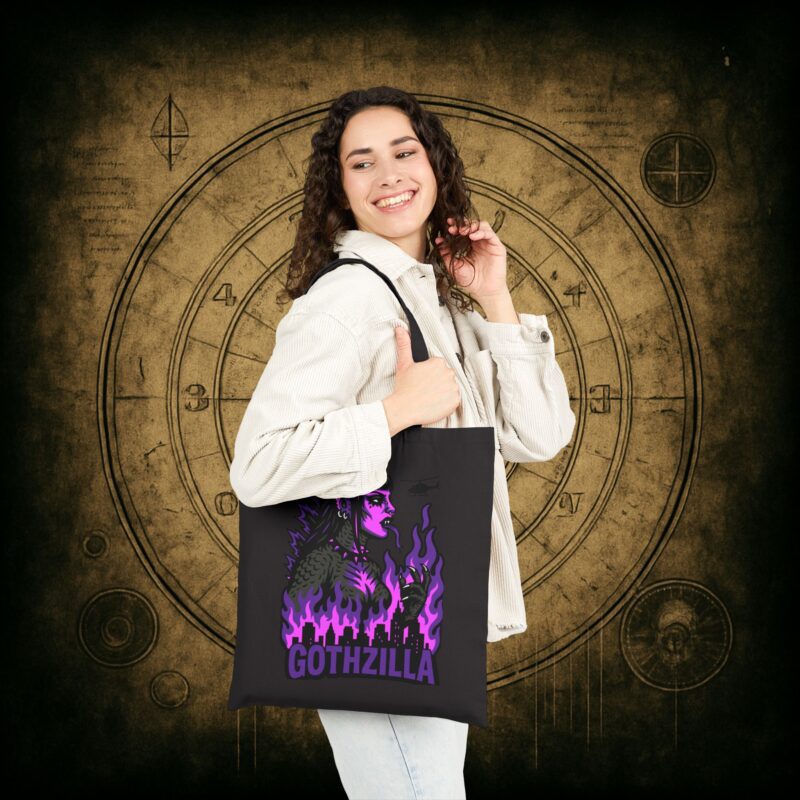 Gothzilla (Purple) Tote Bag - Image 3