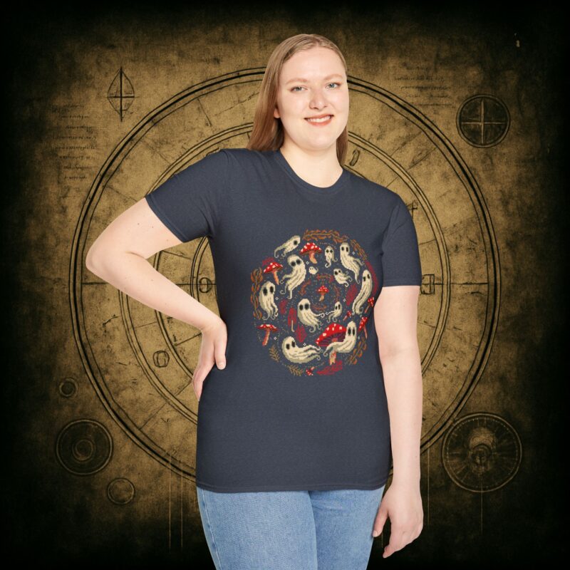 Spiral Mushrooms & Ghosts Unisex T-Shirt - Image 55