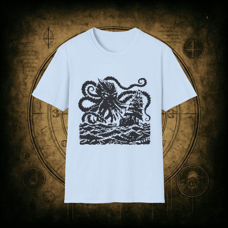 Woodcut Kraken Unisex T-shirt - Image 48