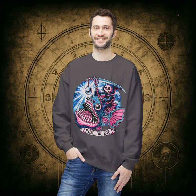 Ride or Die Angler Fish Unisex Sweatshirt - Image 30