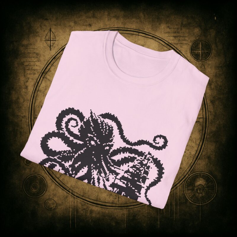 Woodcut Kraken Unisex T-shirt - Image 64