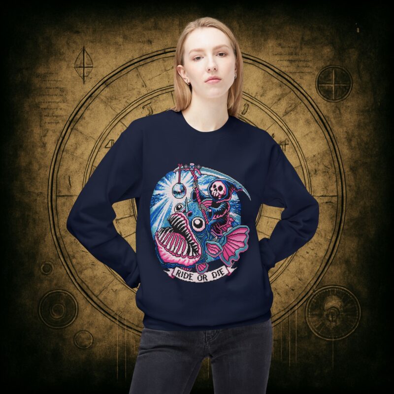 Ride or Die Angler Fish Unisex Sweatshirt - Image 35