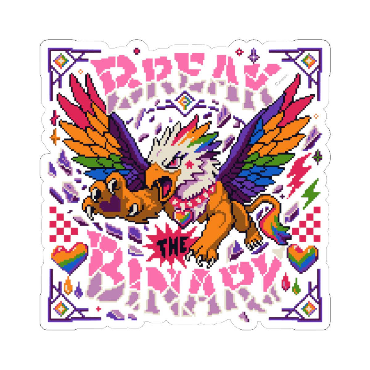 Break The Binary Kiss-Cut Sticker