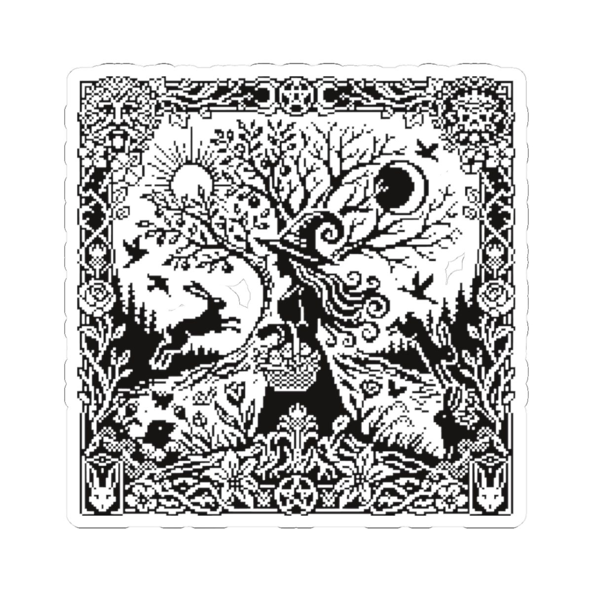 Ostara Witch White Kiss-Cut Sticker - Image 13
