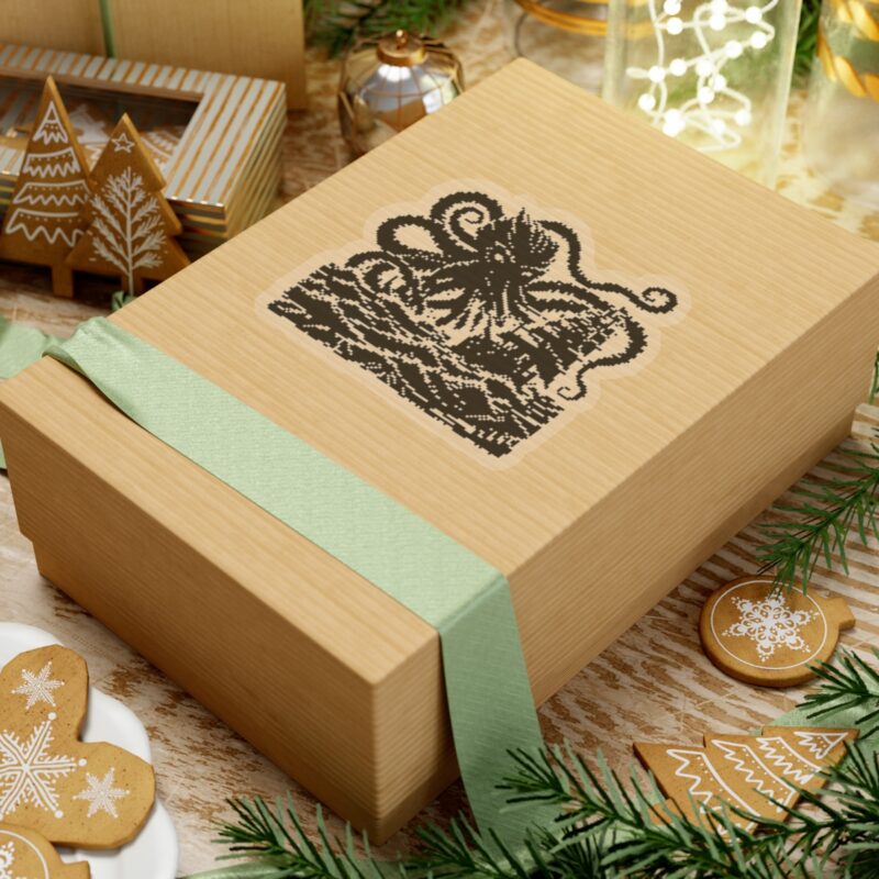 Woodcut Kraken Kiss-Cut Sticker - Image 18
