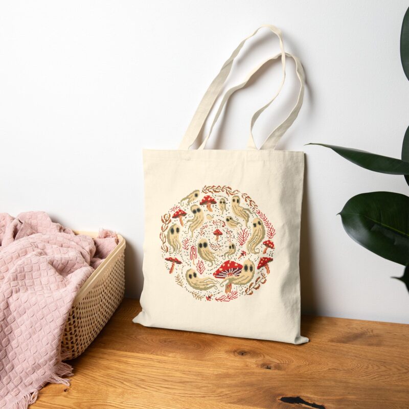 Spiral Mushrooms & Ghosts Tote Bag - Image 12