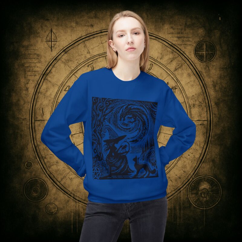 Woodcut Stitch Witch Unisex Sweatshirt - Image 32