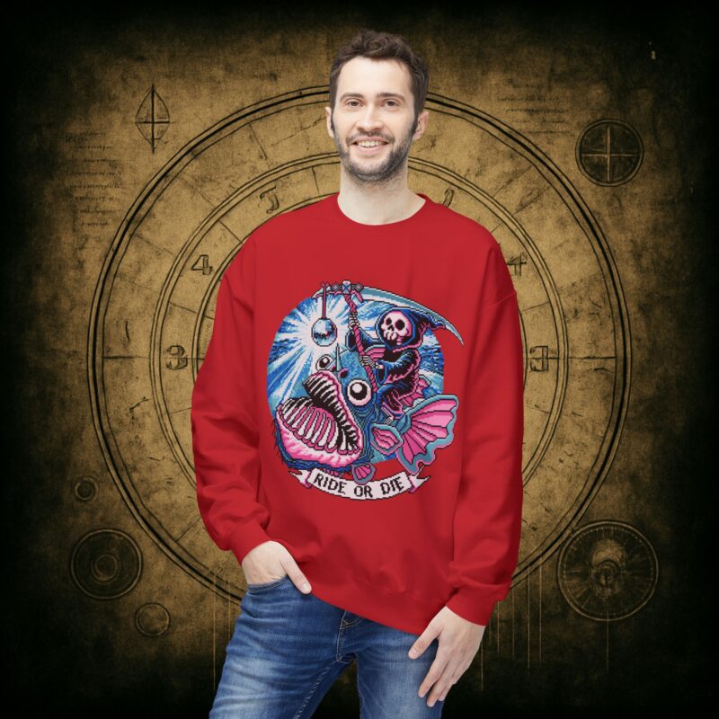 Ride or Die Angler Fish Unisex Sweatshirt - Image 6