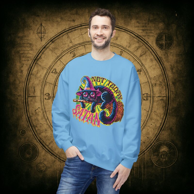 Not Today Satan Cat Unisex Sweatshirt - Image 3