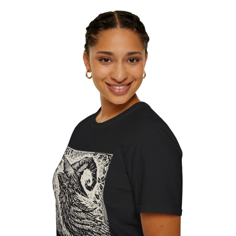 Woodcut Raven Unisex T-shirt - Image 14