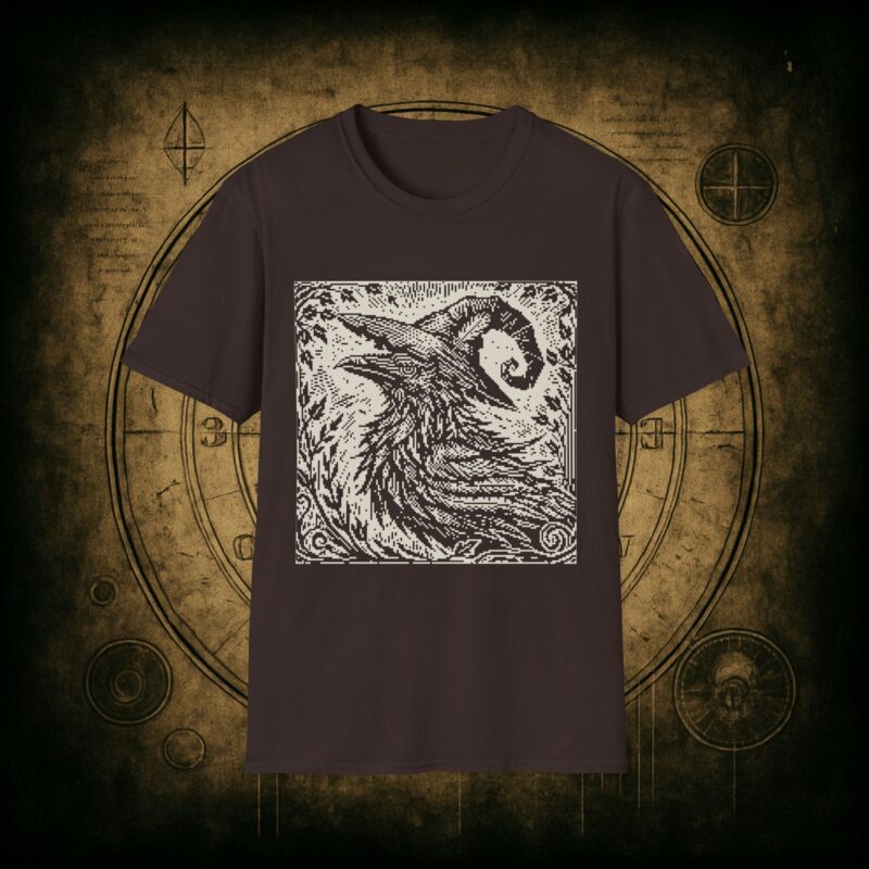 Woodcut Raven Unisex T-shirt - Image 33