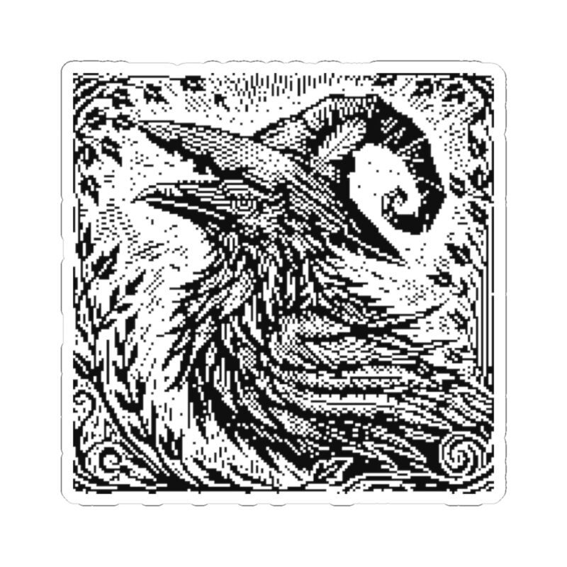 Woodcut Raven Kiss-Cut Sticker - Image 13