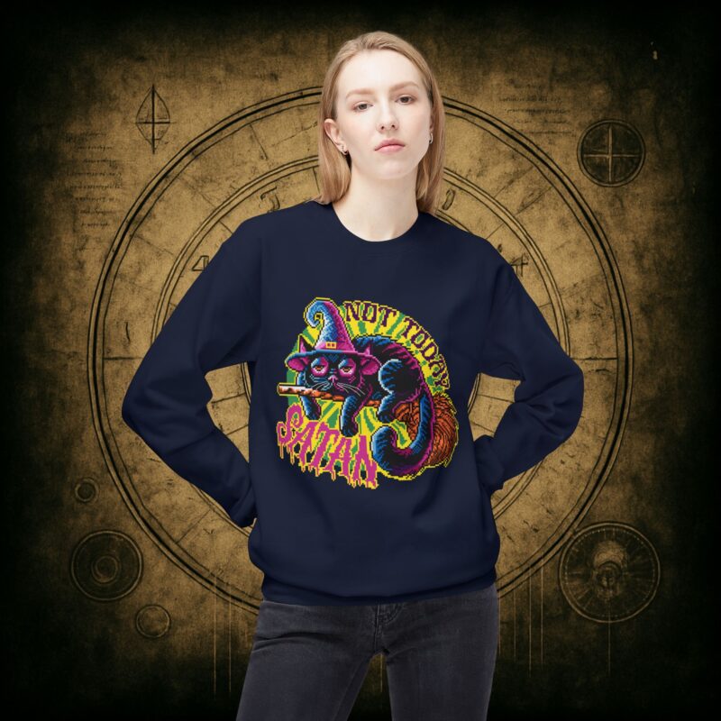 Not Today Satan Cat Unisex Sweatshirt - Image 35