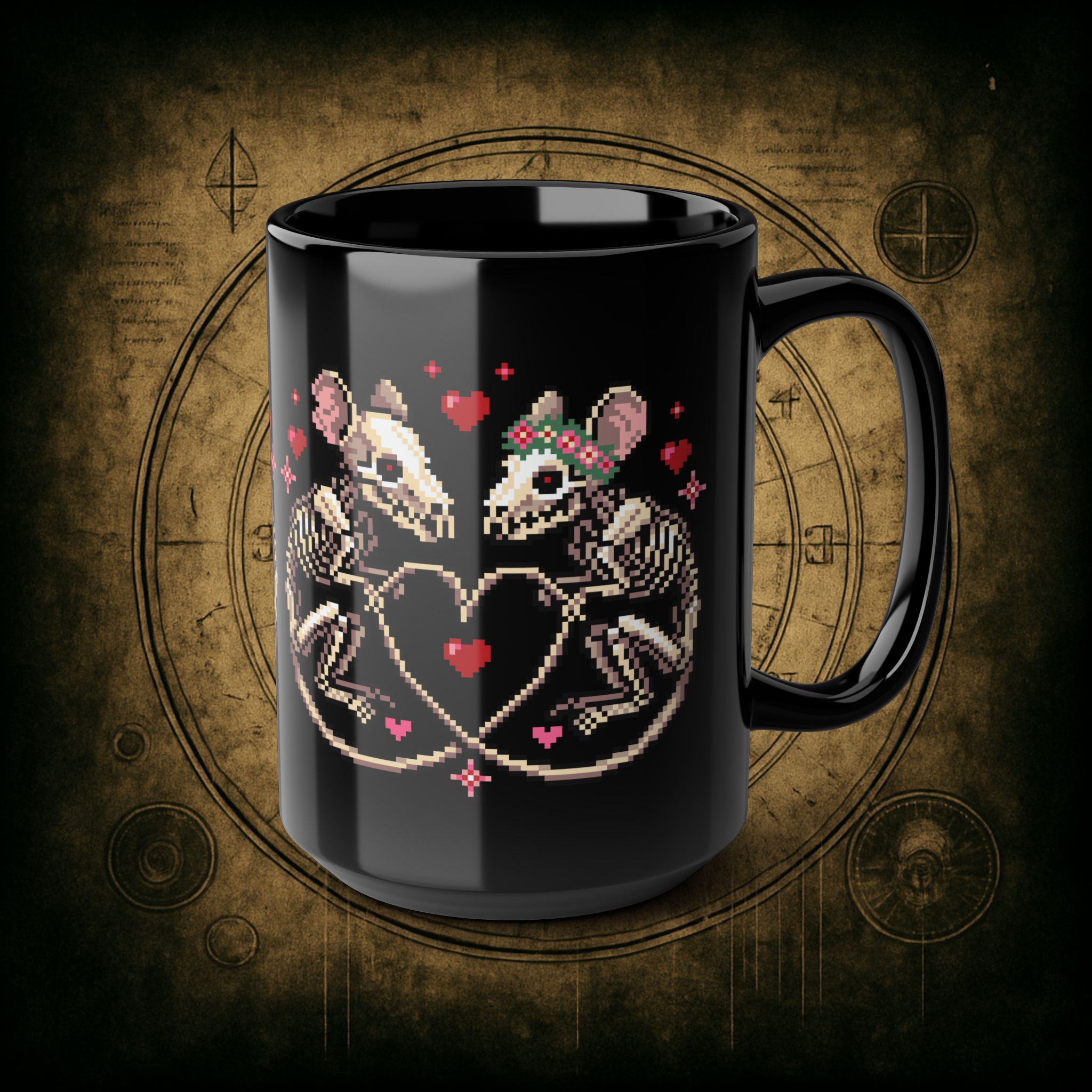 Skeleton Rat Couple Ceramic Mug - Image 10