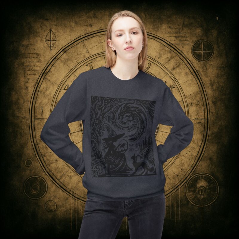 Woodcut Stitch Witch Unisex Sweatshirt - Image 20