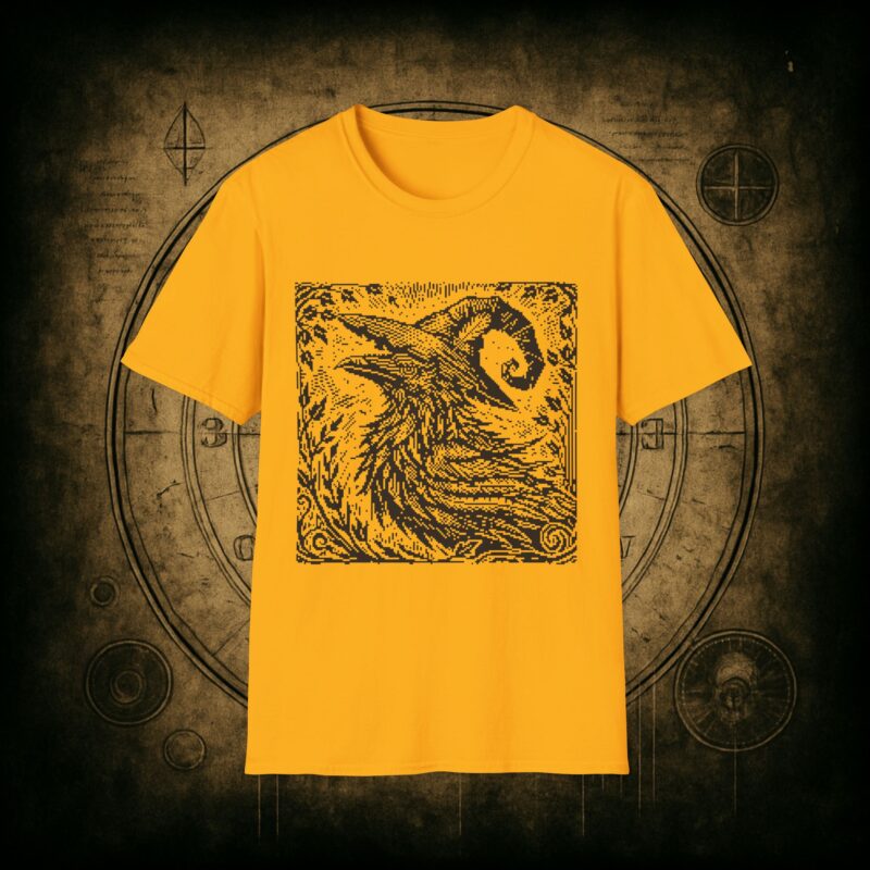 Woodcut Raven Unisex T-shirt - Image 22