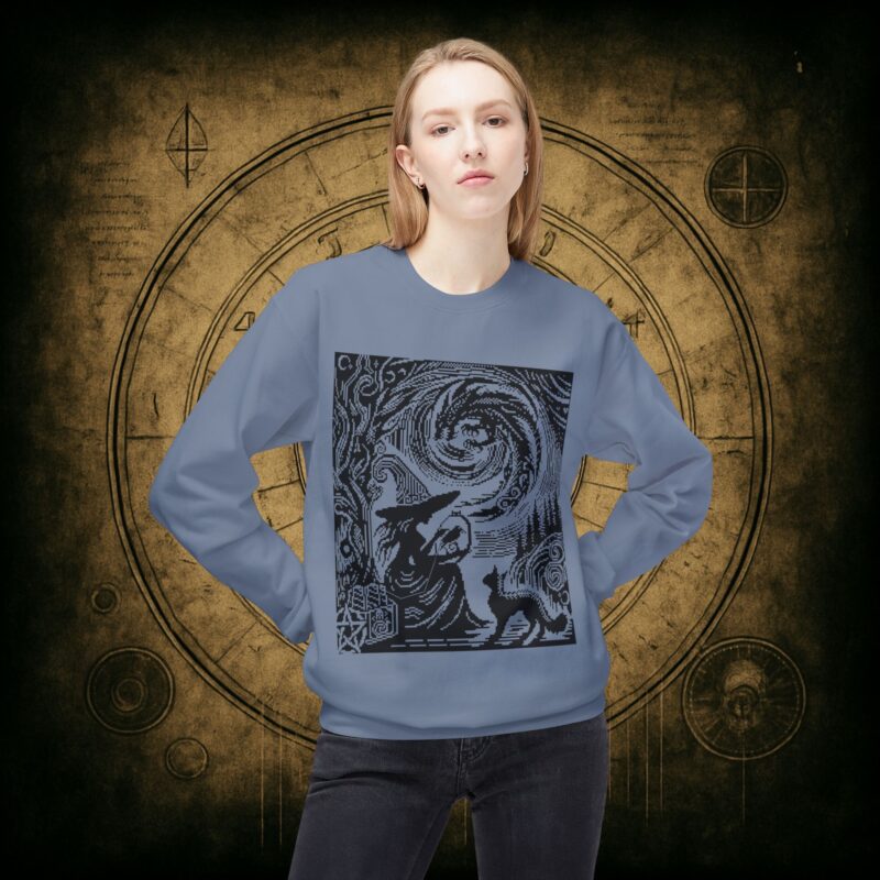Woodcut Stitch Witch Unisex Sweatshirt - Image 26