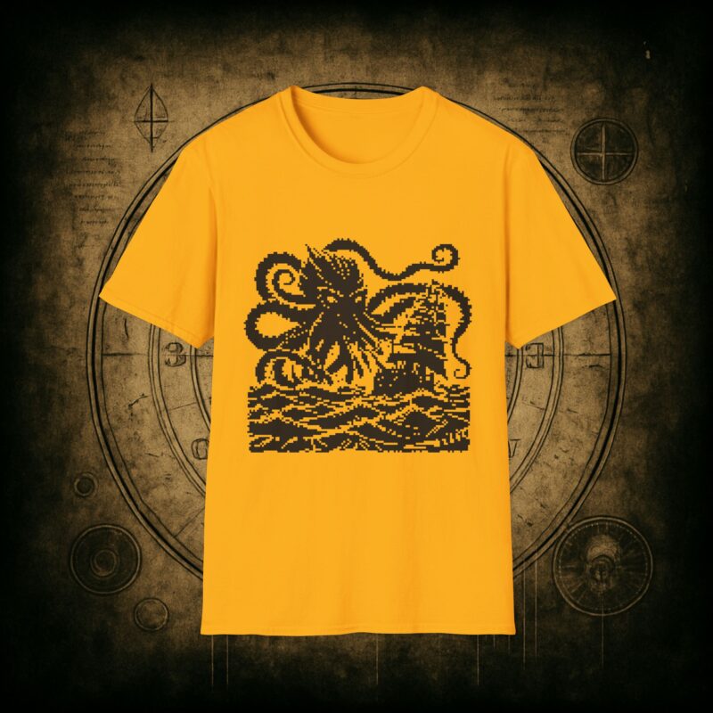 Woodcut Kraken Unisex T-shirt - Image 22