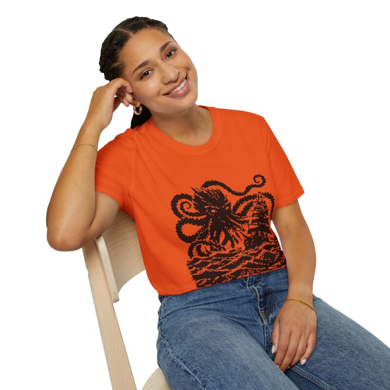Woodcut Kraken Unisex T-shirt - Image 30