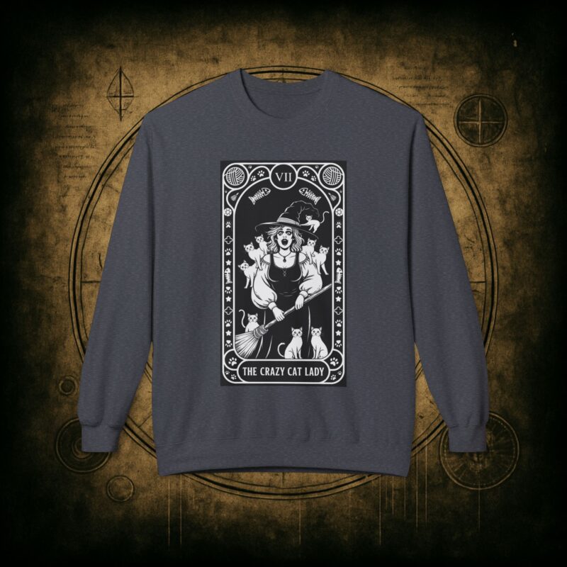 The Crazy Cat Lady Tarot Unisex Sweatshirt - Image 19