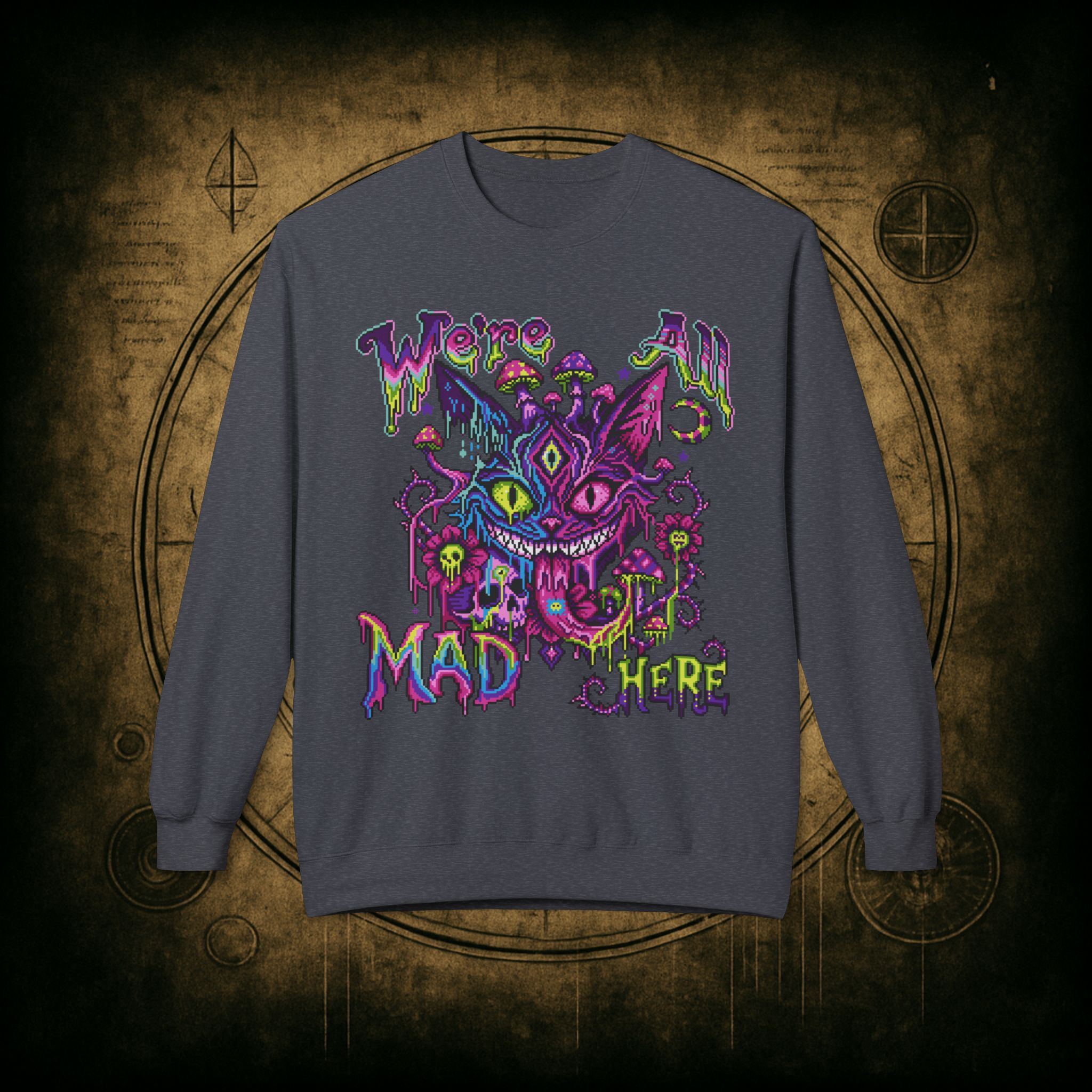 We’re All Mad Here Cheshire Cat Unisex Sweatshirt - Image 25
