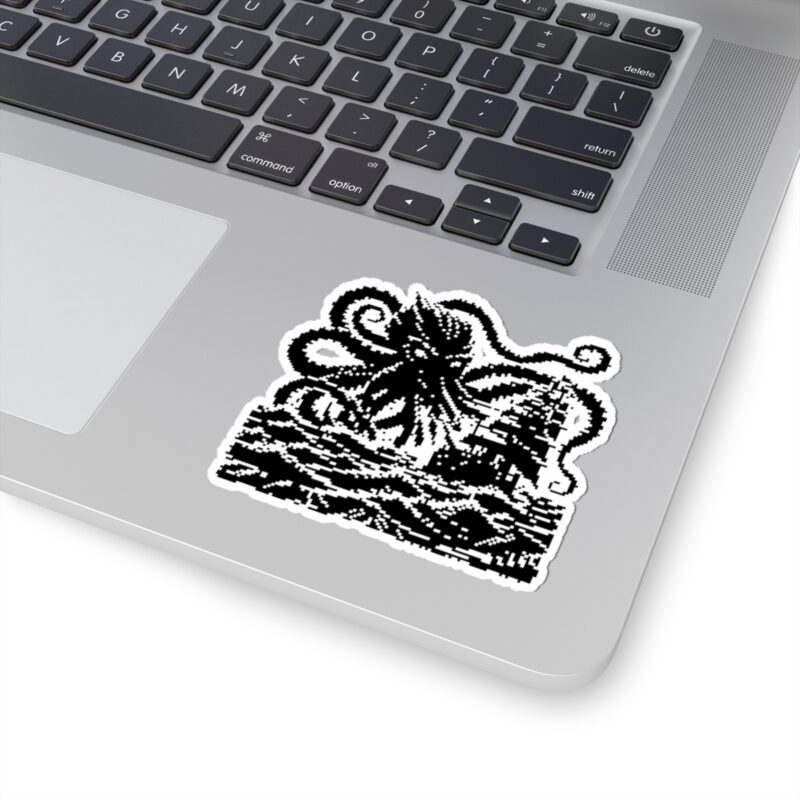 Woodcut Kraken Kiss-Cut Sticker - Image 14