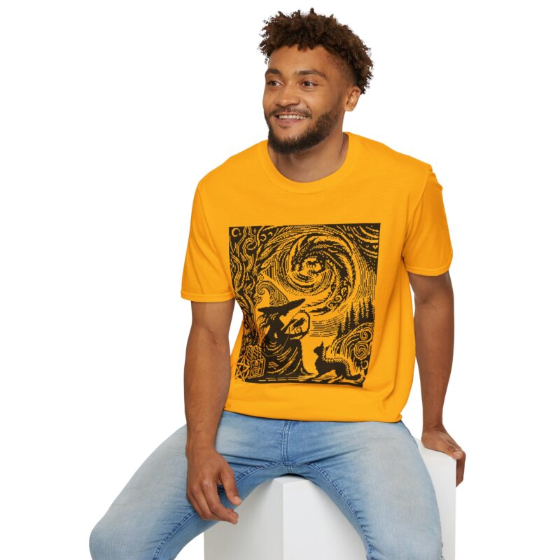 Woodcut Stitch Witch Unisex T-Shirt - Image 26