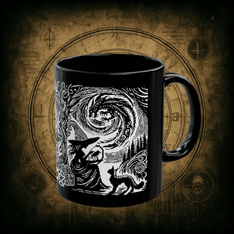 Woodcut Stitch Witch Ceramic Mug