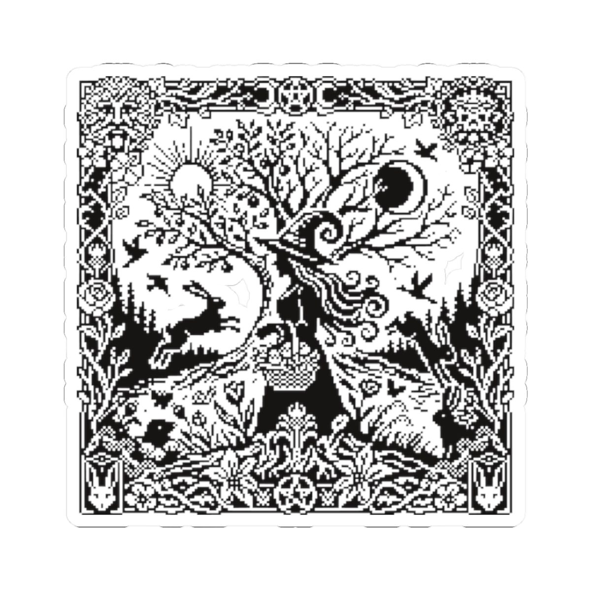 Ostara Witch White Kiss-Cut Sticker - Image 7
