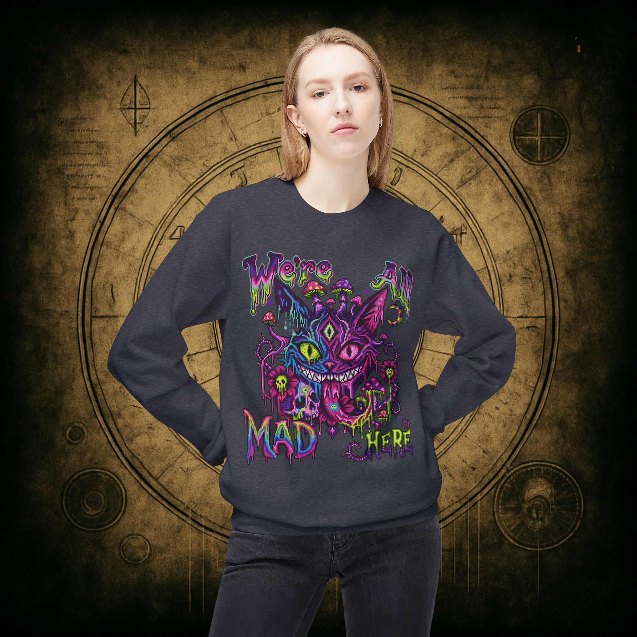 We’re All Mad Here Cheshire Cat Unisex Sweatshirt - Image 26