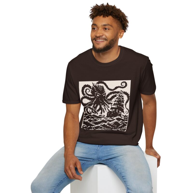 Woodcut Kraken Unisex T-shirt - Image 37