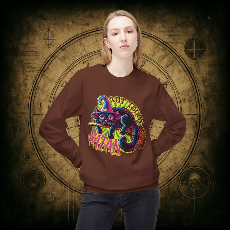 Not Today Satan Cat Unisex Sweatshirt - Image 11