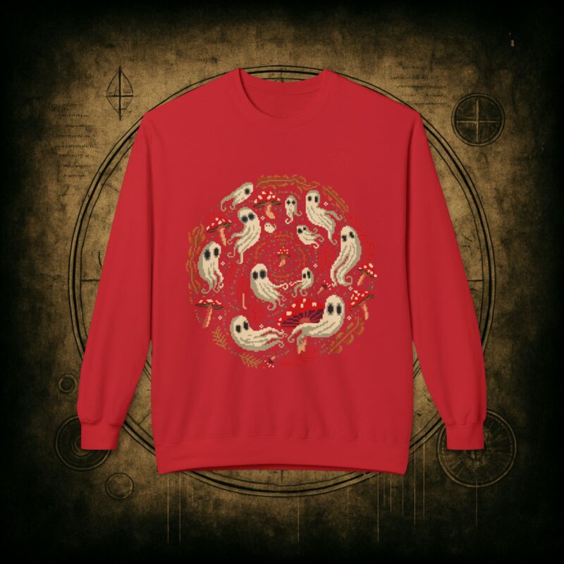 Spiral Mushrooms & Ghosts Unisex Sweatshirt - Image 4