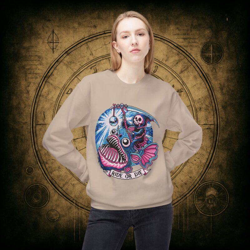 Ride or Die Angler Fish Unisex Sweatshirt - Image 17
