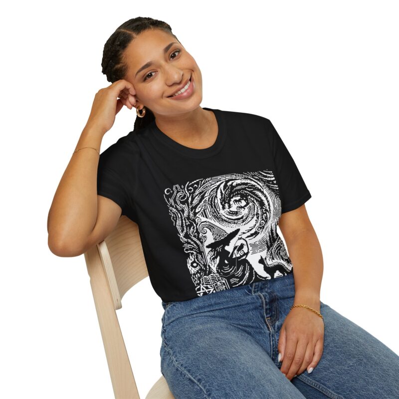 Woodcut Stitch Witch Unisex T-Shirt - Image 15