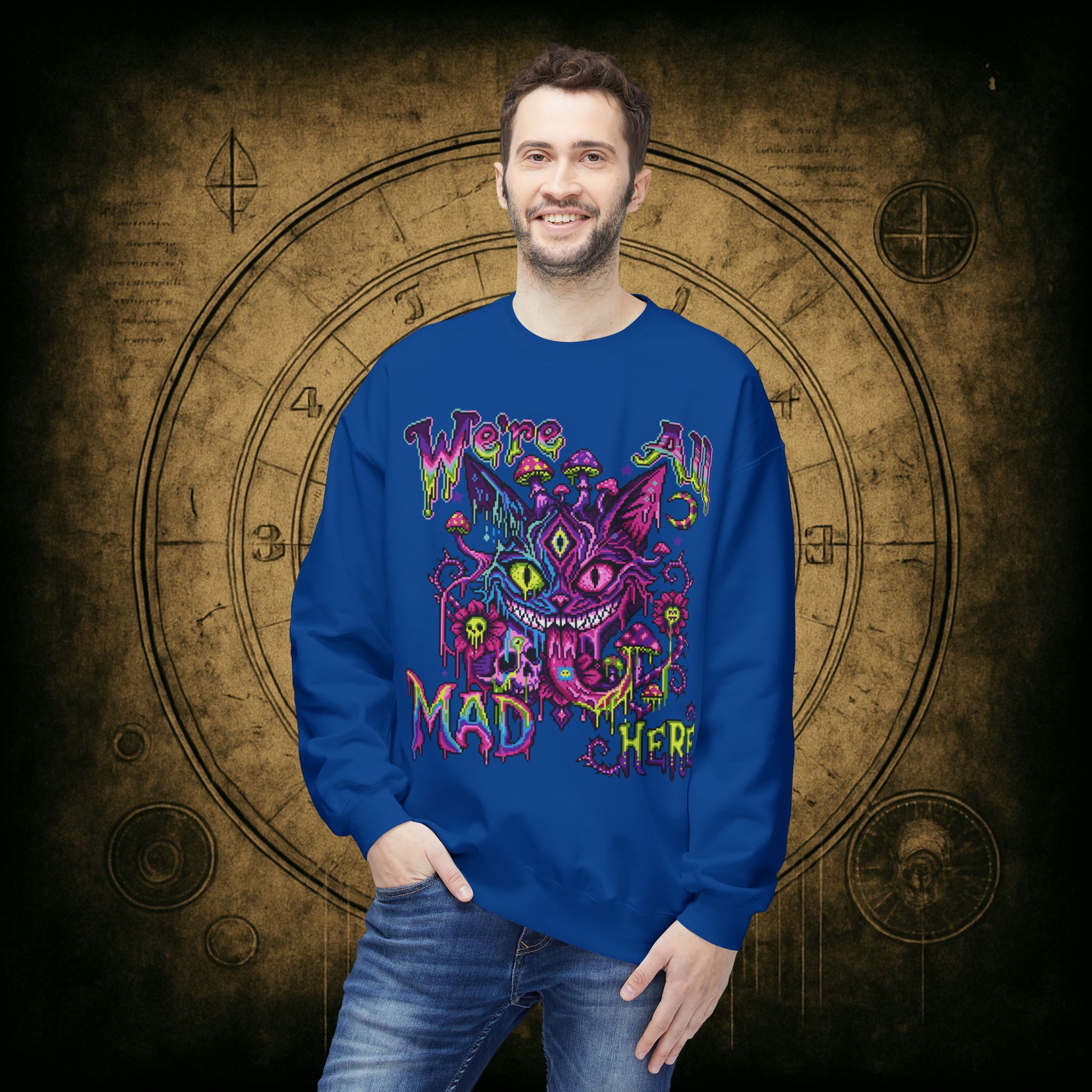 We’re All Mad Here Cheshire Cat Unisex Sweatshirt - Image 43