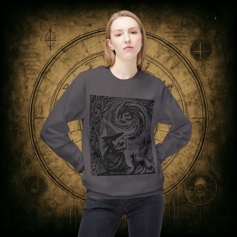 Woodcut Stitch Witch Unisex Sweatshirt - Image 29