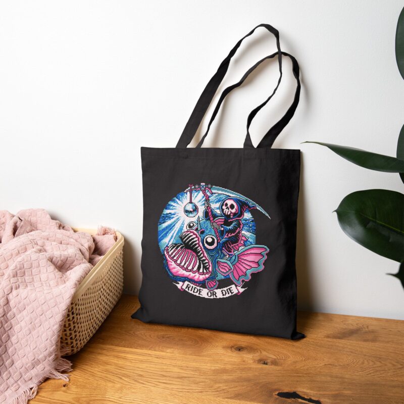Ride or Die Angler Fish Tote Bag - Image 12