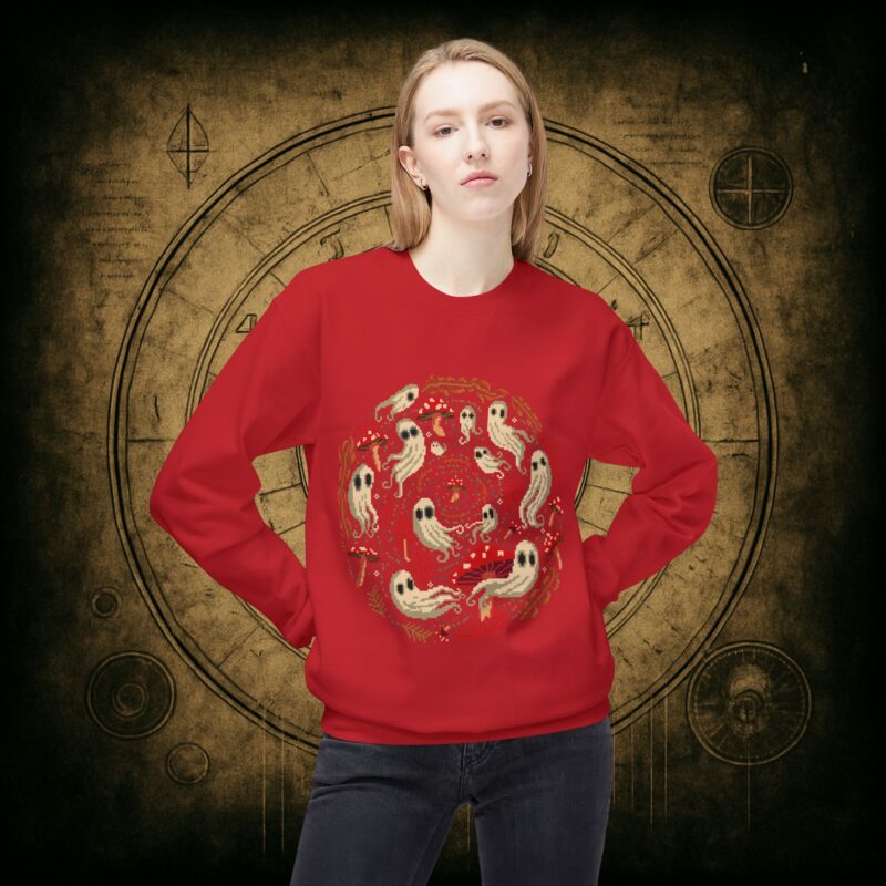 Spiral Mushrooms & Ghosts Unisex Sweatshirt - Image 5