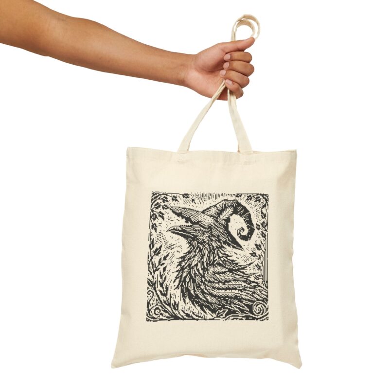 Woodcut Raven Tote Bag - Image 11