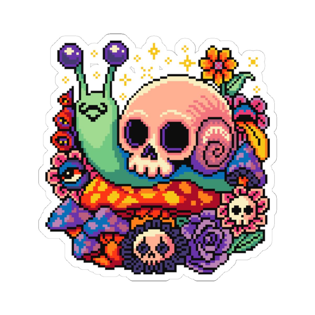 Skull Snail Kiss-Cut Sticker
