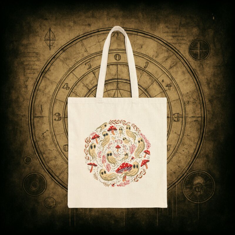 Spiral Mushrooms & Ghosts Tote Bag - Image 7