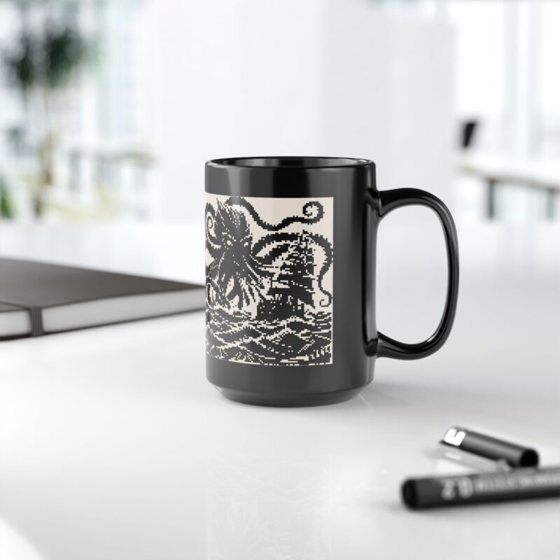 Woodcut Kraken Ceramic Mug - Image 12
