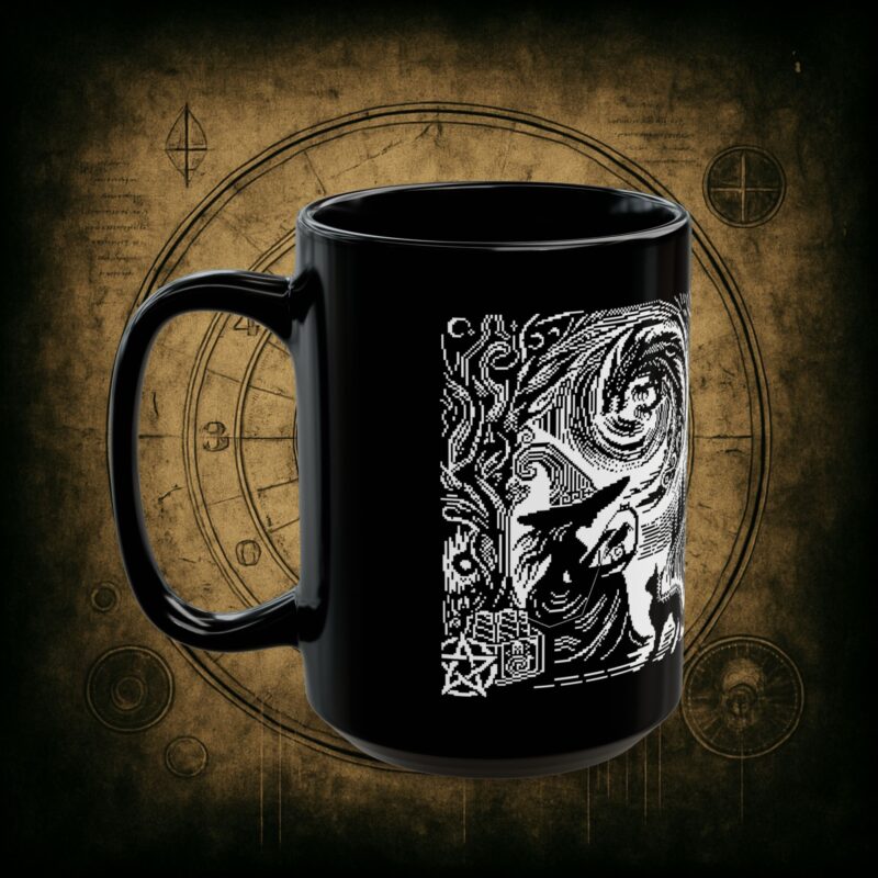 Woodcut Stitch Witch Ceramic Mug - Image 8