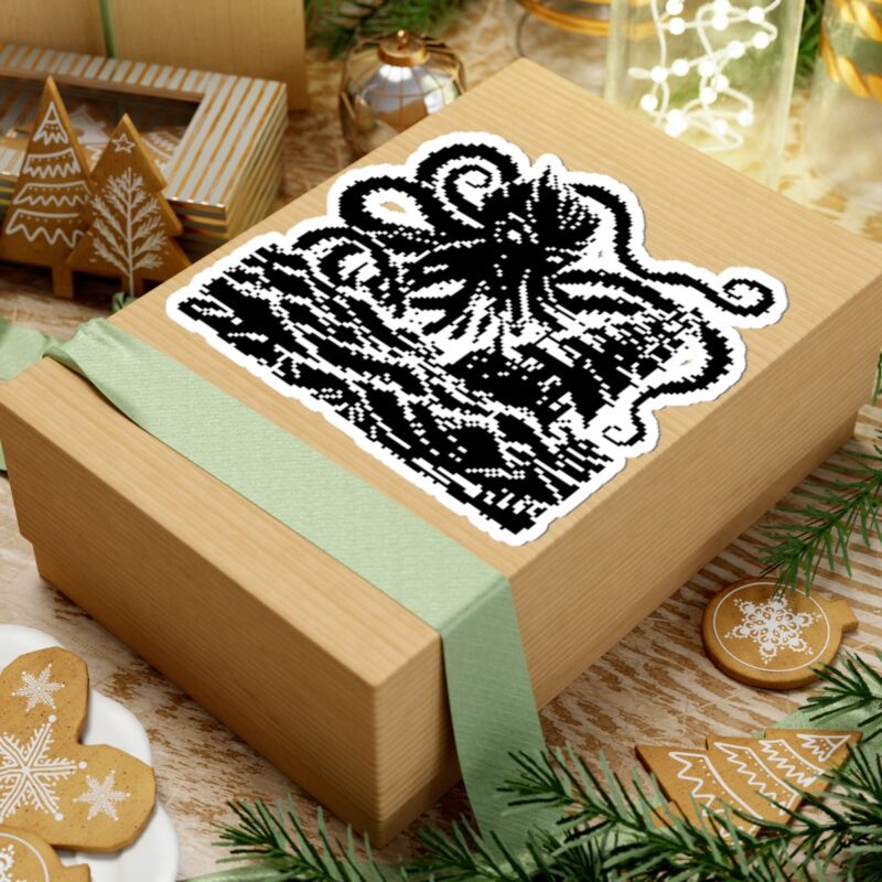 Woodcut Kraken Kiss-Cut Sticker - Image 24