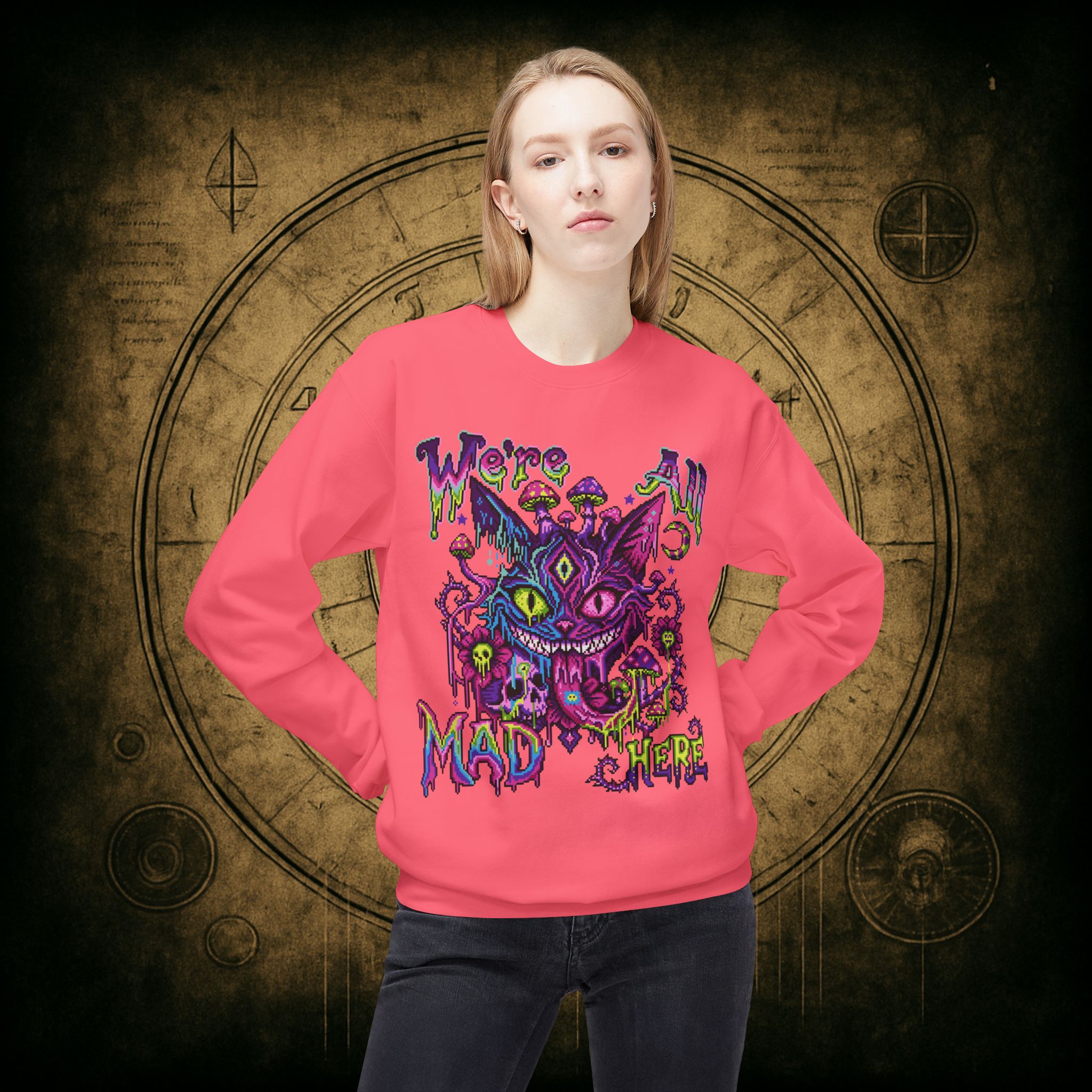 We’re All Mad Here Cheshire Cat Unisex Sweatshirt - Image 54